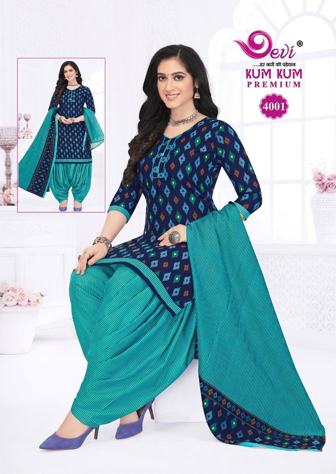 Kumkum Premium Vol 4 By Devi Printed Indo Cotton Readymade Dress Wholesale Price 